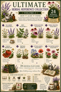 Ultimate Herbal Reference Collection Vol. 2 | 24 Botanical Plant Guides | Printable Herbal Library