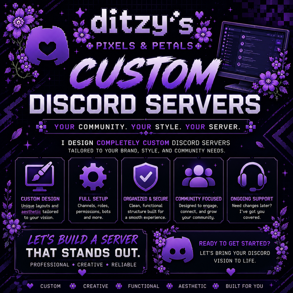 Custom Discord Server Design Deposit  Reserve Your Spot • Fully Custom Built • $20 Deposit