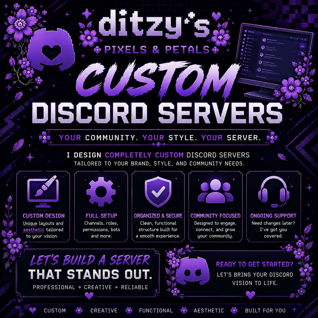 Custom Discord Server Design Deposit  Reserve Your Spot • Fully Custom Built • $20 Deposit