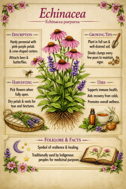 Apothecary Herb Collection | Hyssop, Echinacea & Bergamot | Herbal Reference Printable Bundle
