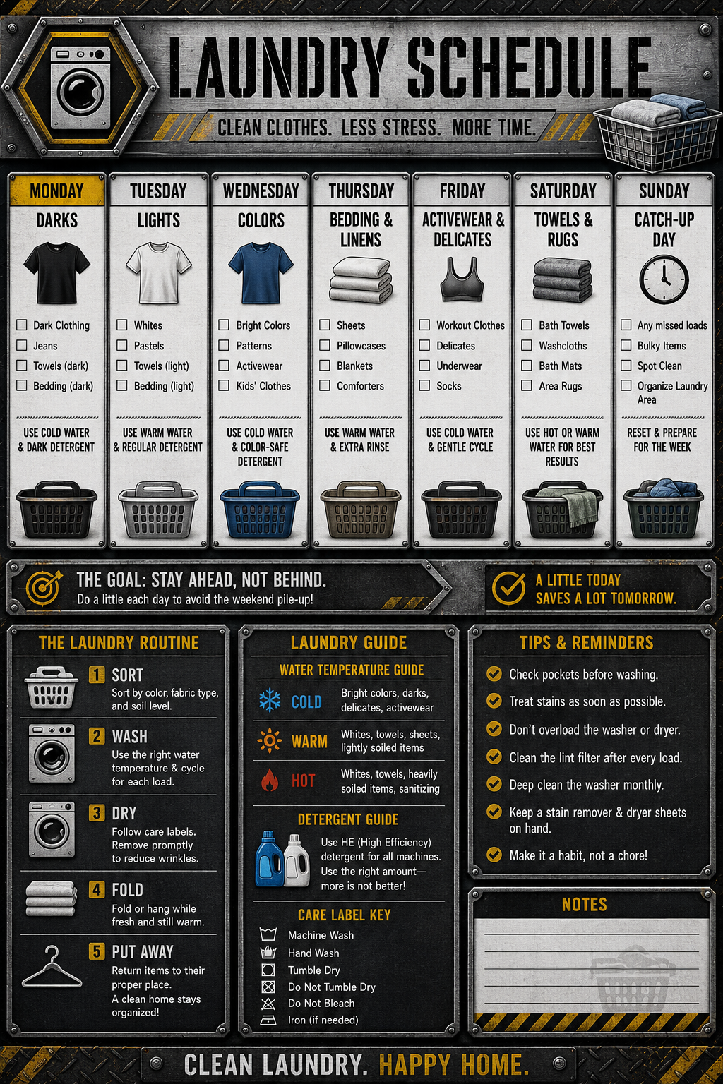 ADHD Cleaning Planner for Men | Industrial Cleaning System | Printable Deep Clean Checklist Bundle