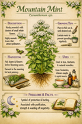 Mint Collection Botanical Guides | Mountain Mint, Peppermint & Lemon Mint | Herbal Garden Printable Bundle