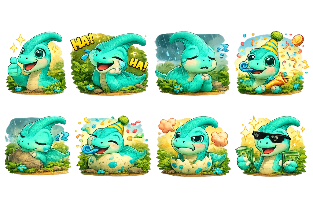 Teal Brachiosaurus Twitch Overlay Package | Emotes & Sub Badges | Cozy Stream Bundle | Kawaii Dinosaur Stream Graphics