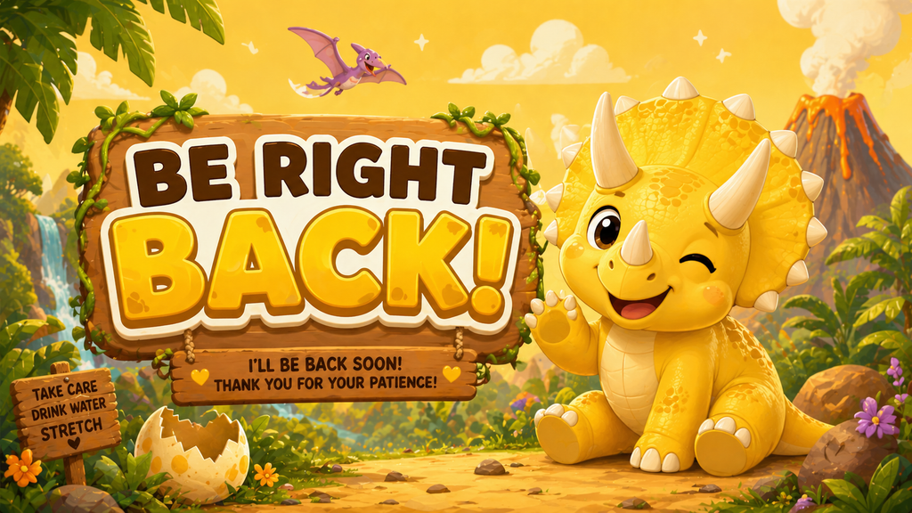 Triceratops Stream Overlay Package, Yellow Dinosaur Graphics, Webcam Frame (Digital Download)