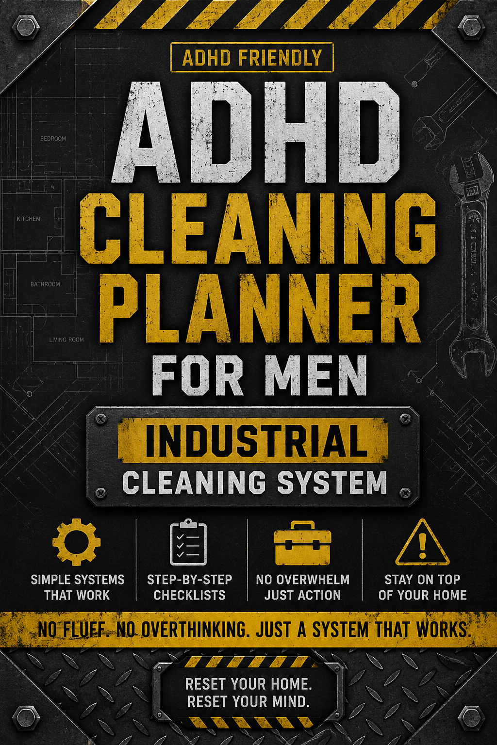 ADHD Cleaning Planner for Men | Industrial Cleaning System | Printable Deep Clean Checklist Bundle