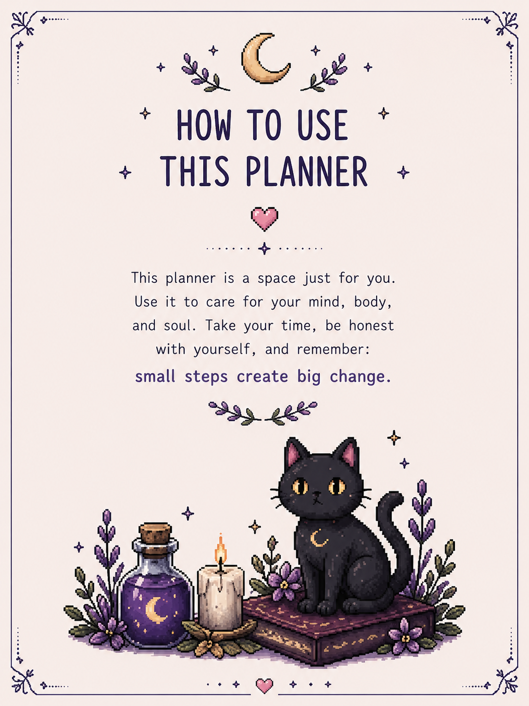 Witchy Gamer Herbal Planner Bundle | Magical Self-Care Printable | Herbal Daily Tracker | Wellness Journal | Cozy Pixel Goth Planner