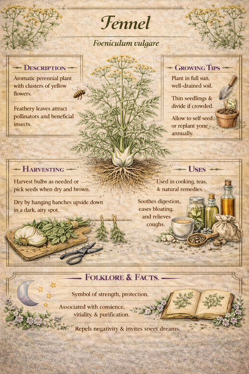 Companion Planting Guide,Dill, Borage, Fennel Herb Prints • (Instant Download)
